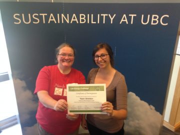 Overall lab Team Sheldon Reini Jen win Energy challenge Green labs program ubc